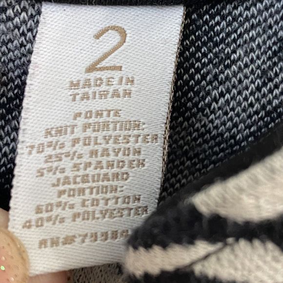 Chicos Jacket Womens Size 2 Large Zebra Print Fullzip Stretch Black White - Picture 7 of 8